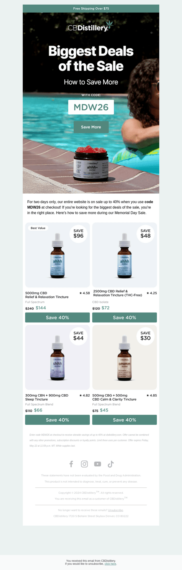 The CBDistillery email from Thu, May 21, 2026