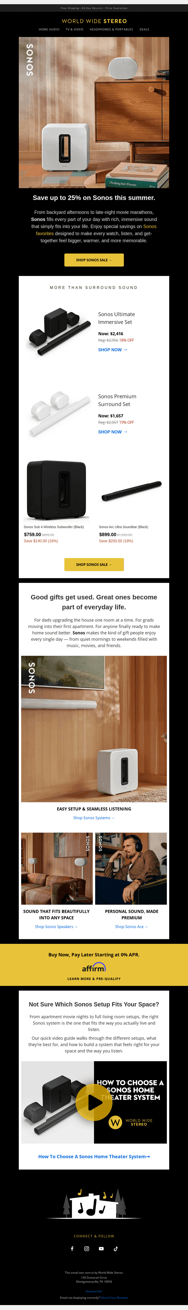 World Wide Stereo email from Thu, May 21, 2026