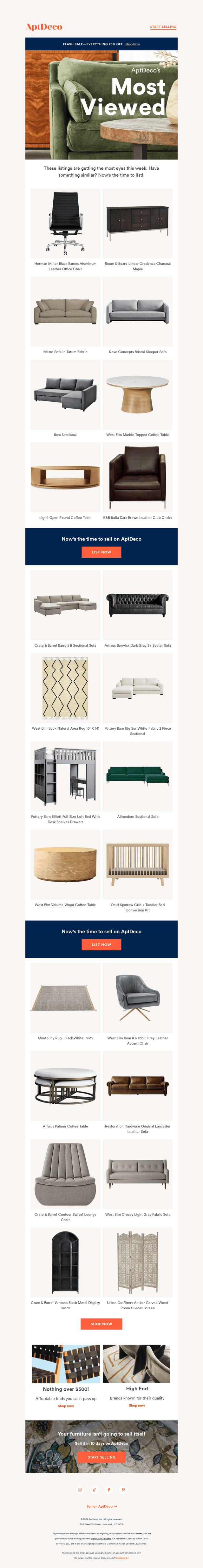 The most-viewed pieces on AptDeco this week.