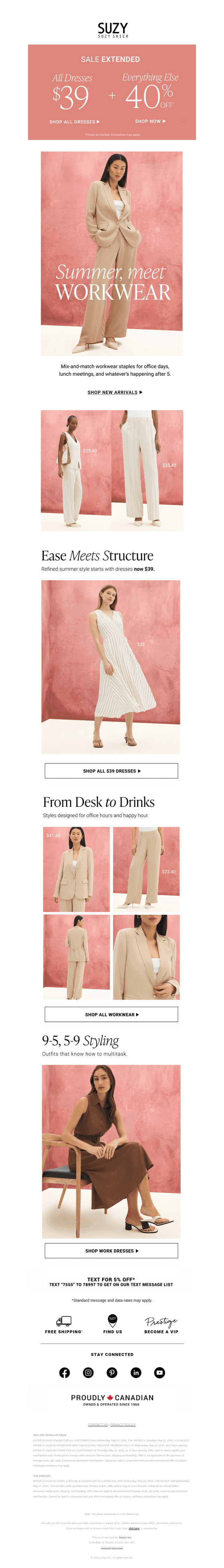 EXTENDED: $39 DRESSES + 40% OFF