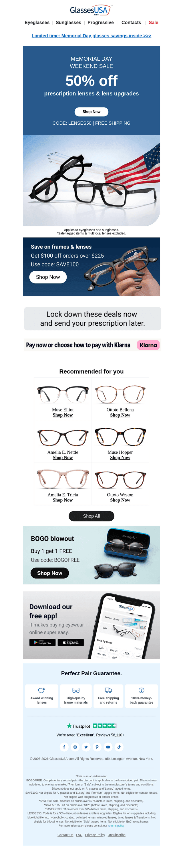 Glasses USA email from Fri, May 22, 2026