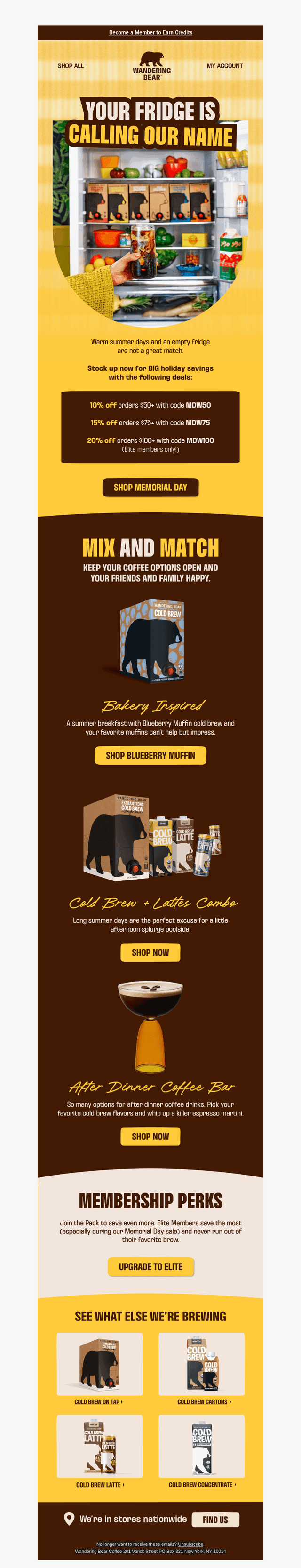 Wandering Bear Coffee email from Fri, May 22, 2026