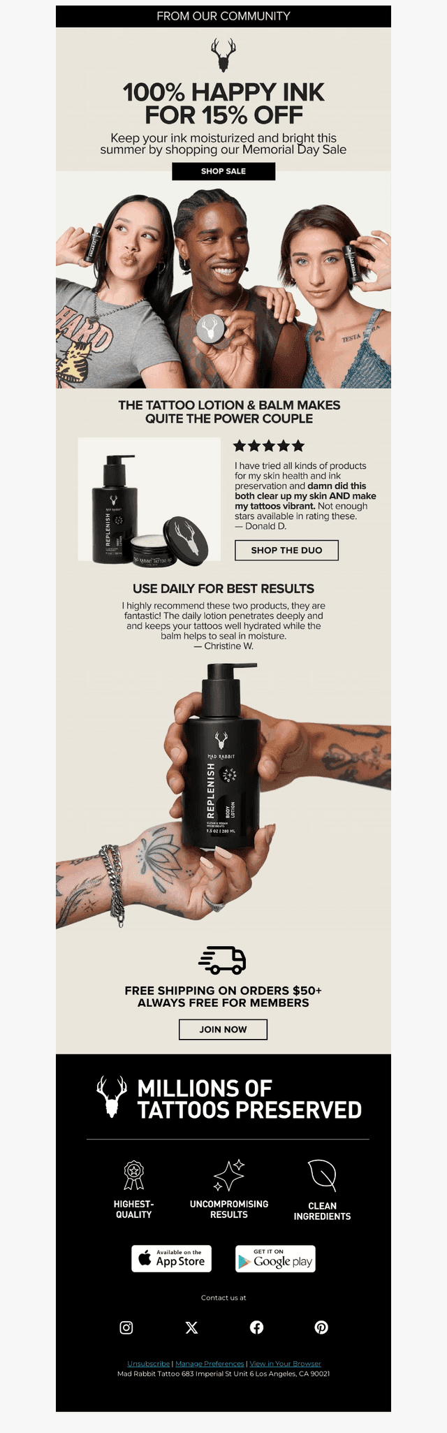 Daily Lotion - 15% off this weekend