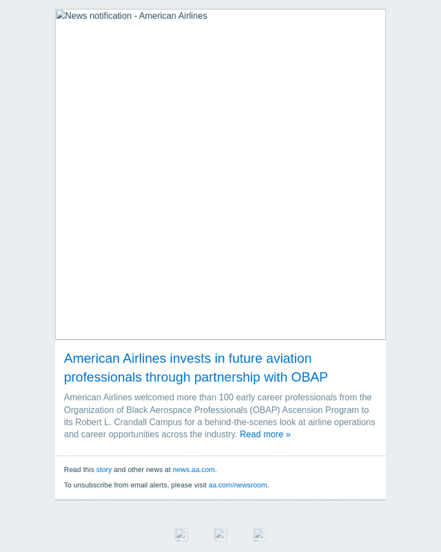 American Airlines email from Fri, May 22, 2026