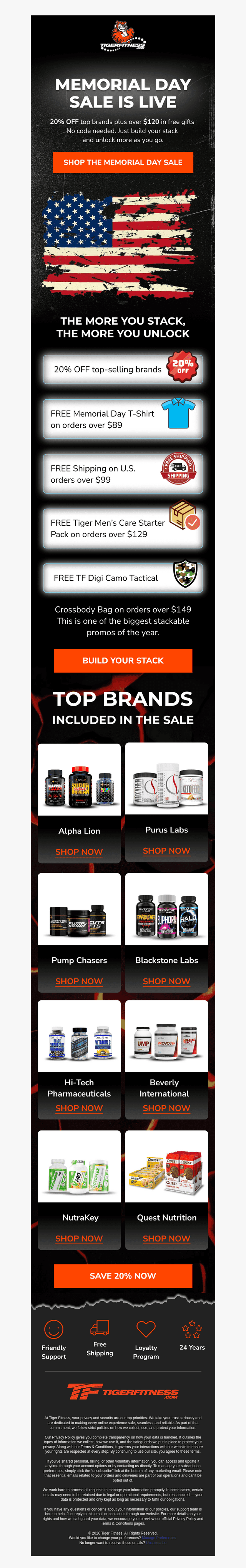 Tiger Fitness email from Fri, May 22, 2026