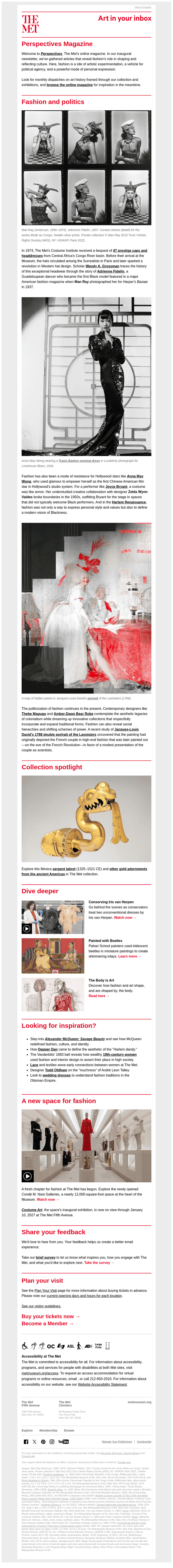 The Metropolitan Museum of Art email from Fri, May 22, 2026