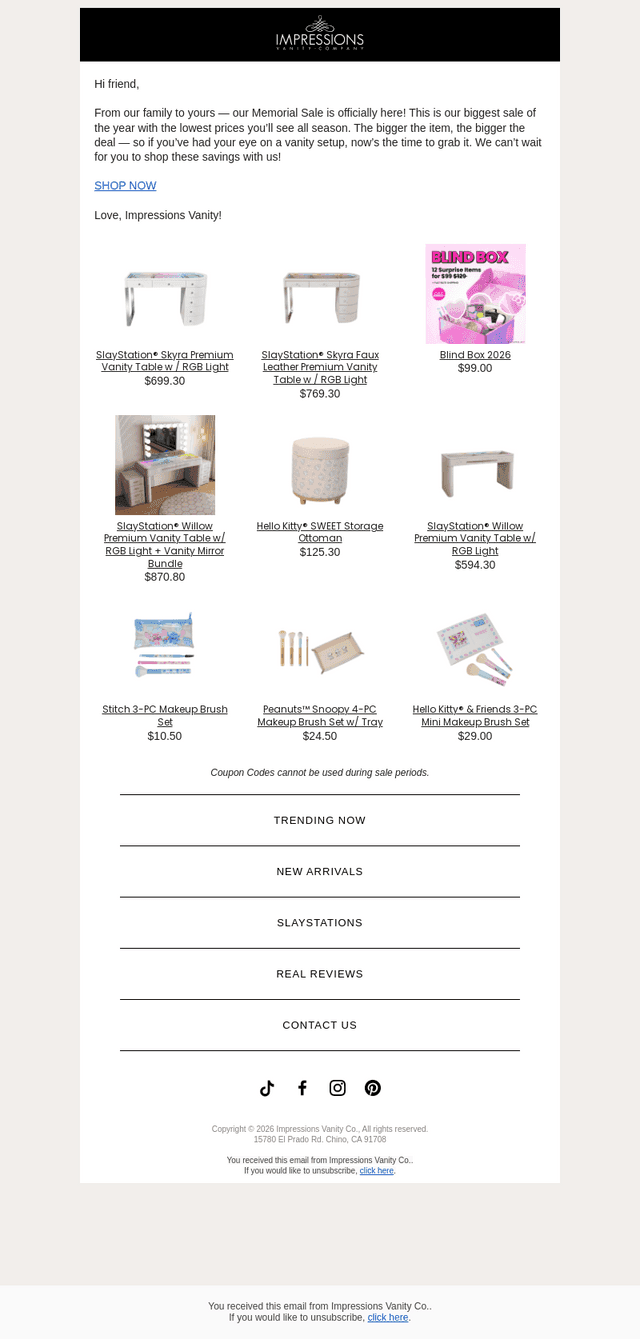 Memorial Day BLOWOUT