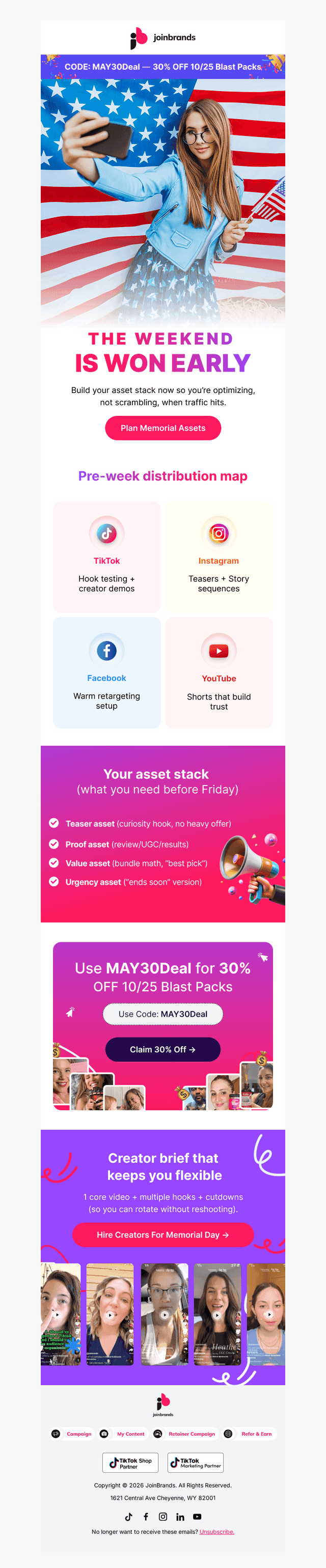 JoinBrands email from Sat, May 23, 2026