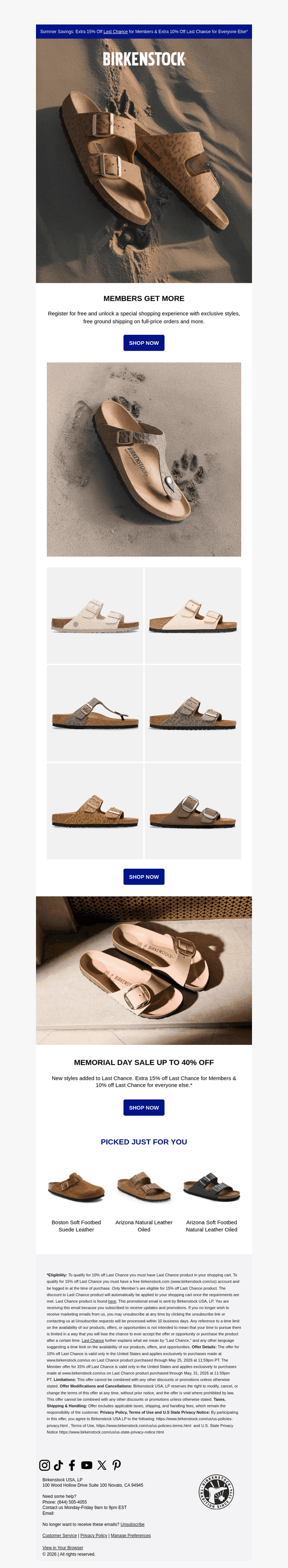Birkenstock email from Sat, May 23, 2026