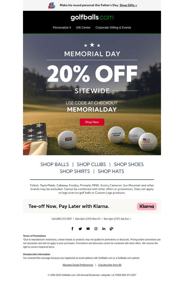 Golfballs email from Sat, May 23, 2026