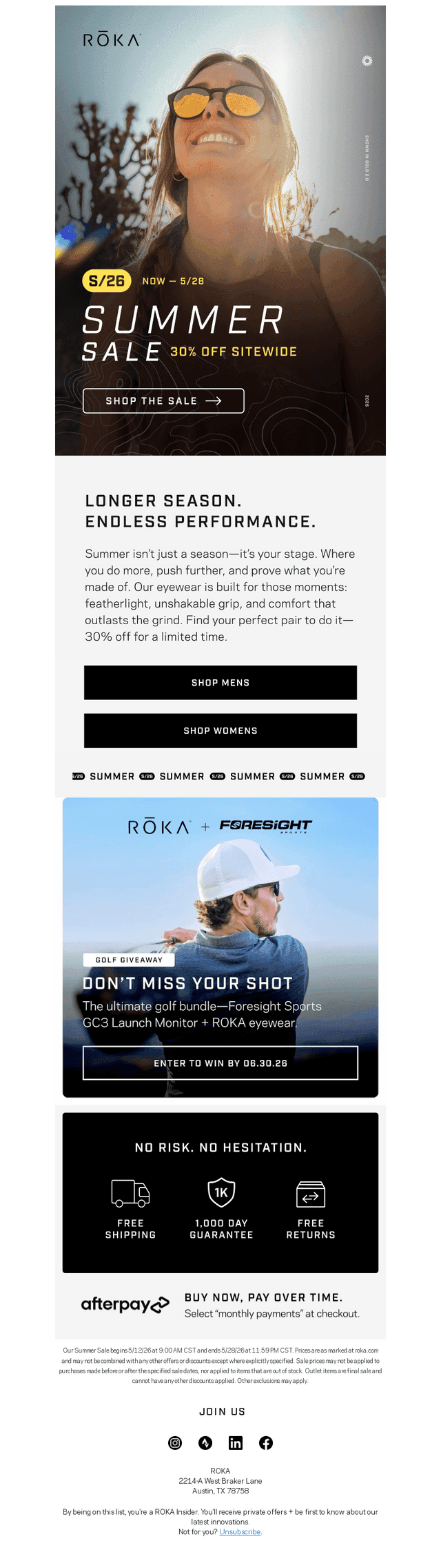 Roka Sports email from Sat, May 23, 2026
