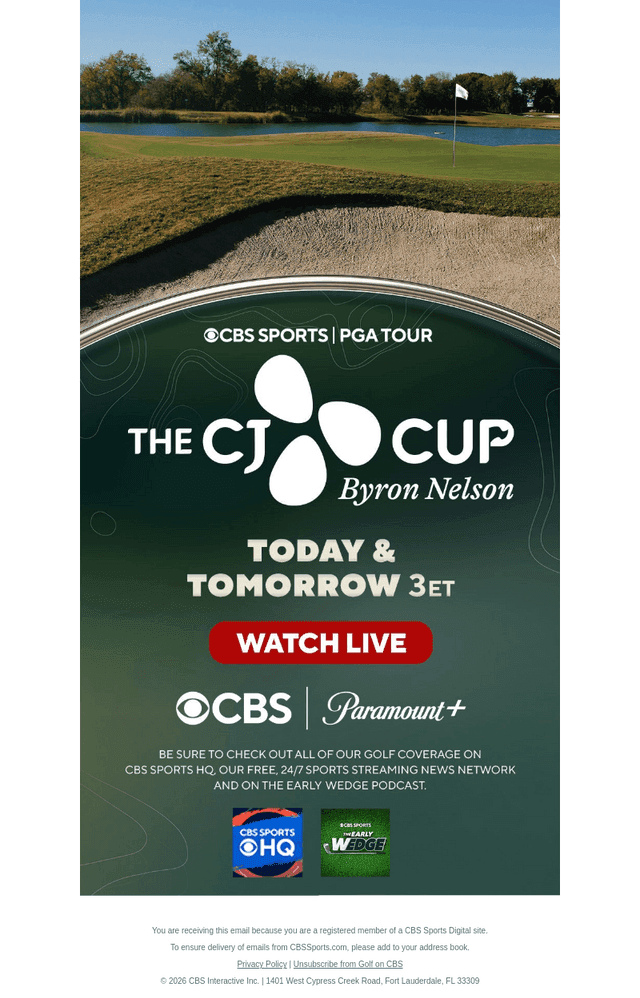 CBS email from Sat, May 23, 2026