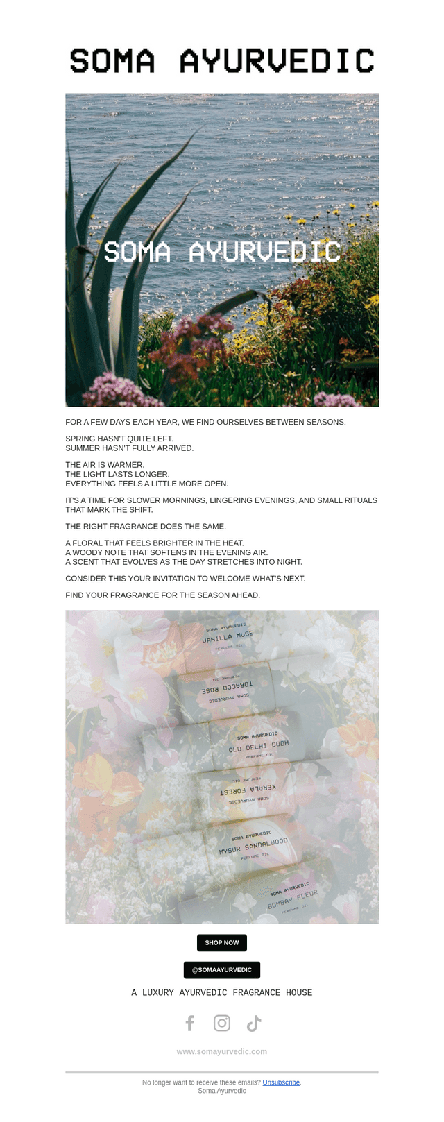 Soma Ayurvedic email from Sat, May 23, 2026