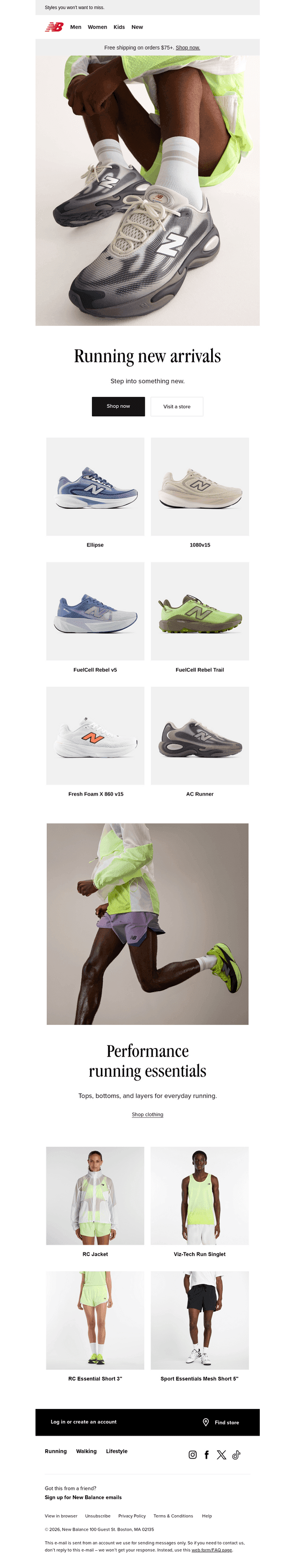 Running new arrivals