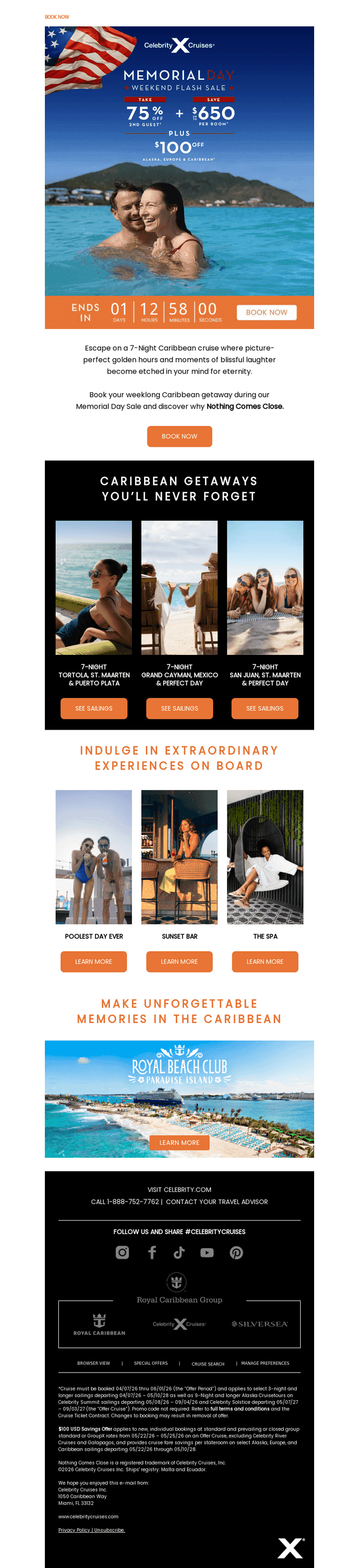 Celebrity Cruises email from Sun, May 24, 2026