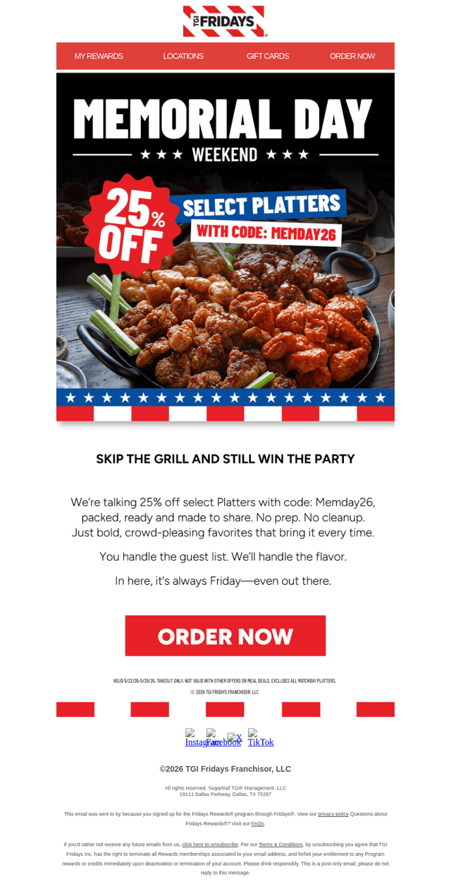 25% Off Party Platters 👀