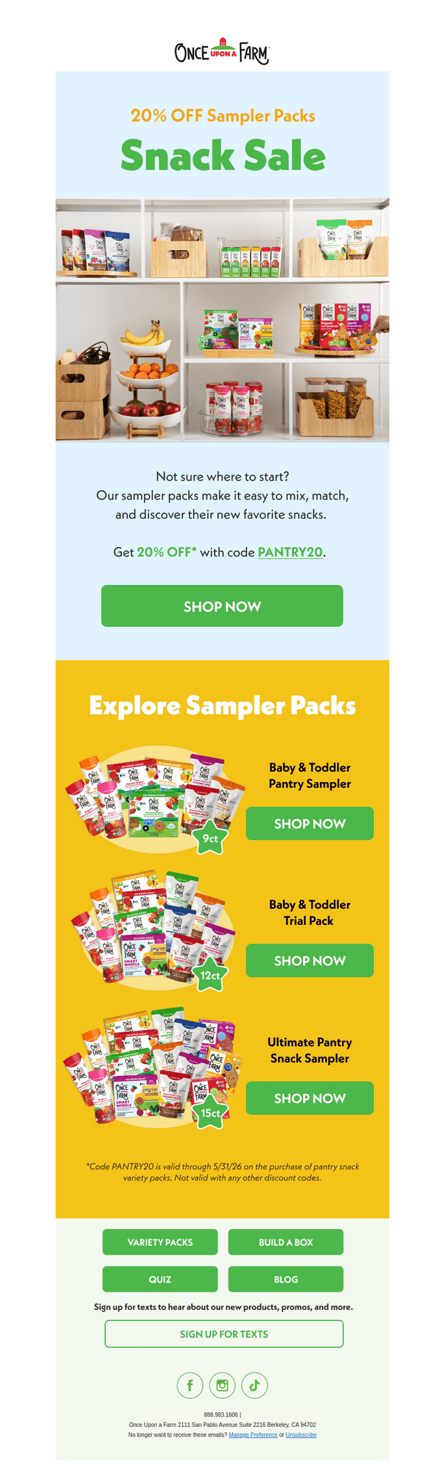Pantry Snack Samplers, Now 20% Off