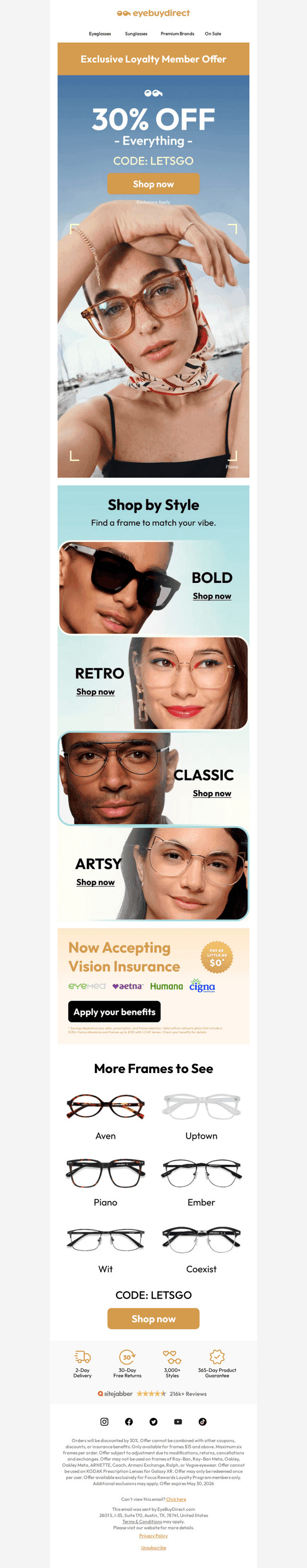 EyeBuyDirect email from Sun, May 24, 2026