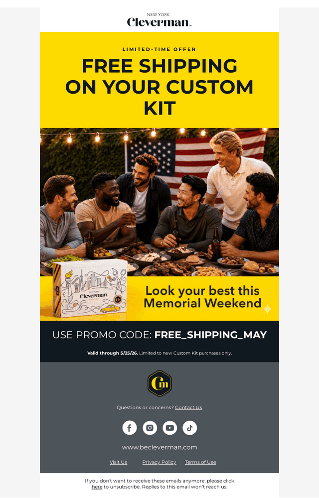 Time for your Custom Kit, ships on us.
