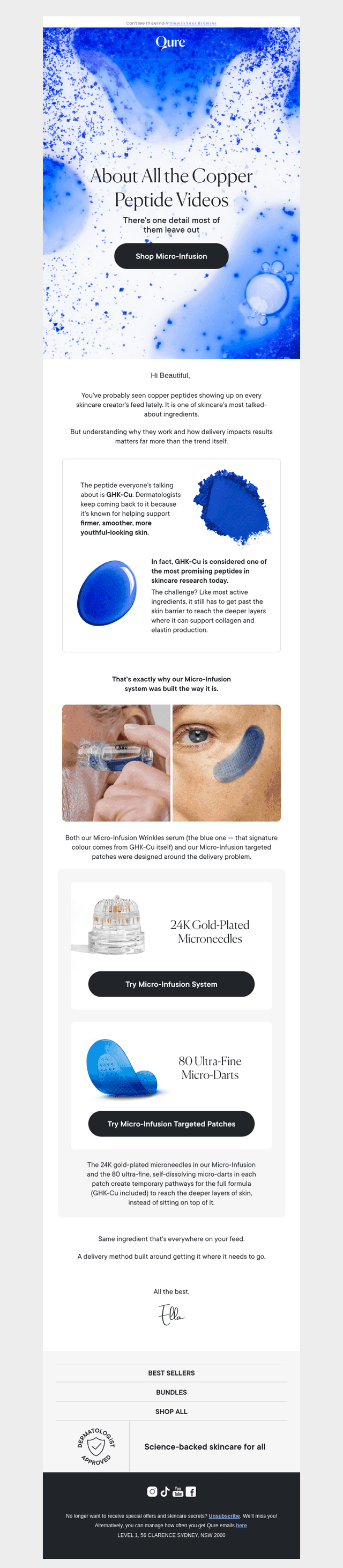 Qure Skincare email from Mon, May 25, 2026
