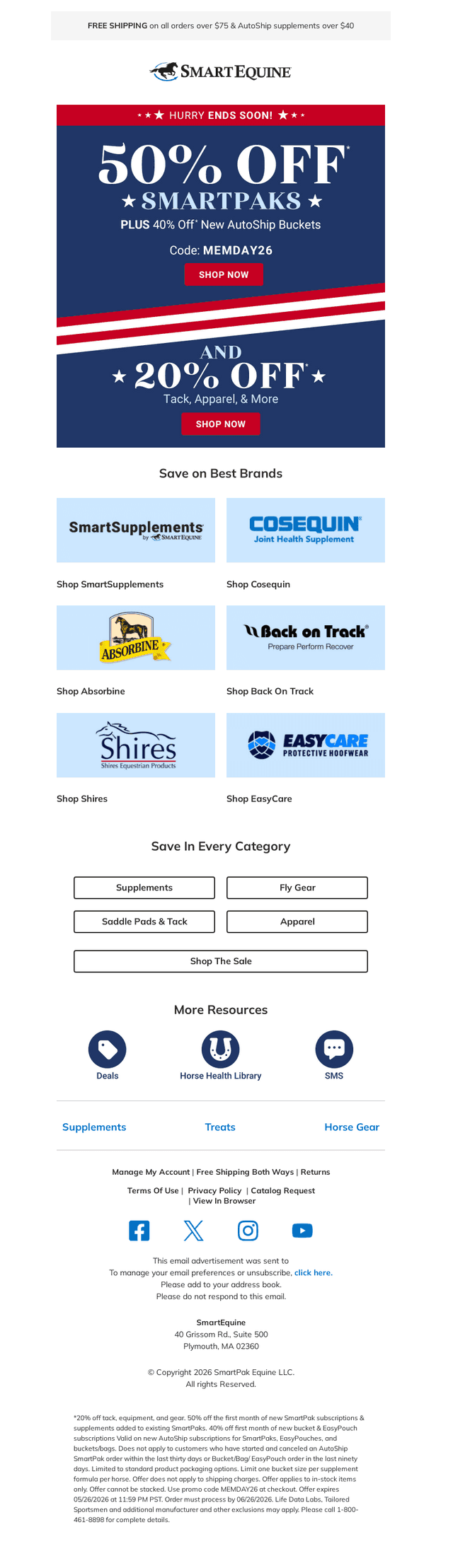 SmartPak Equine email from Mon, May 25, 2026
