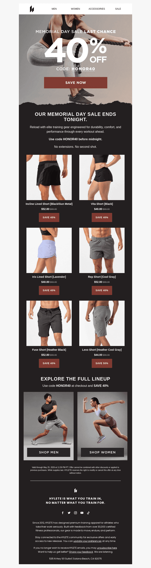 HYLETE LLC email from Mon, May 25, 2026