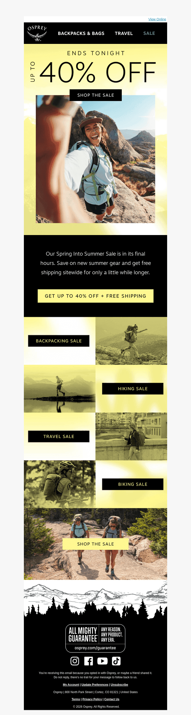 Ends tonight: up to 40% off