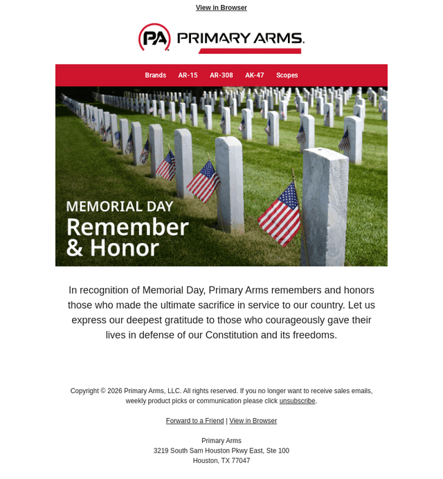 Primary email from Mon, May 25, 2026