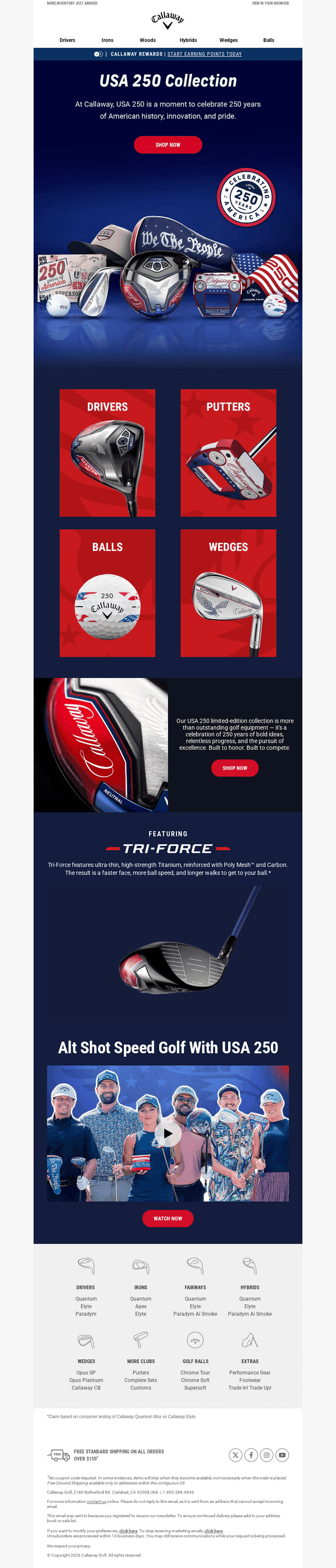 Callaway Golf email from Mon, May 25, 2026