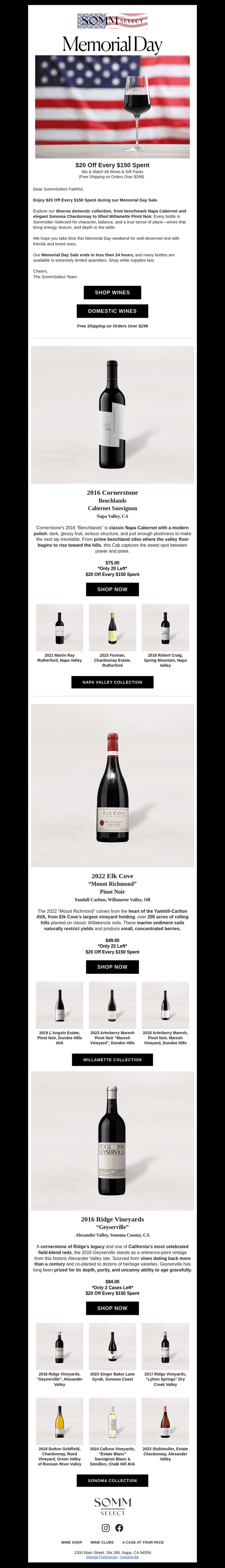 SommSelect email from Mon, May 25, 2026