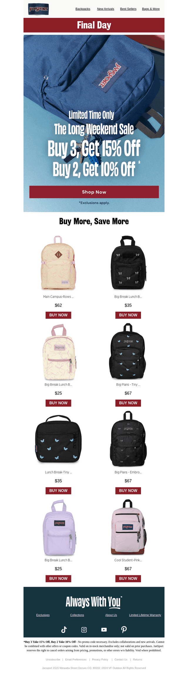 Final Day! Buy More, Save More!