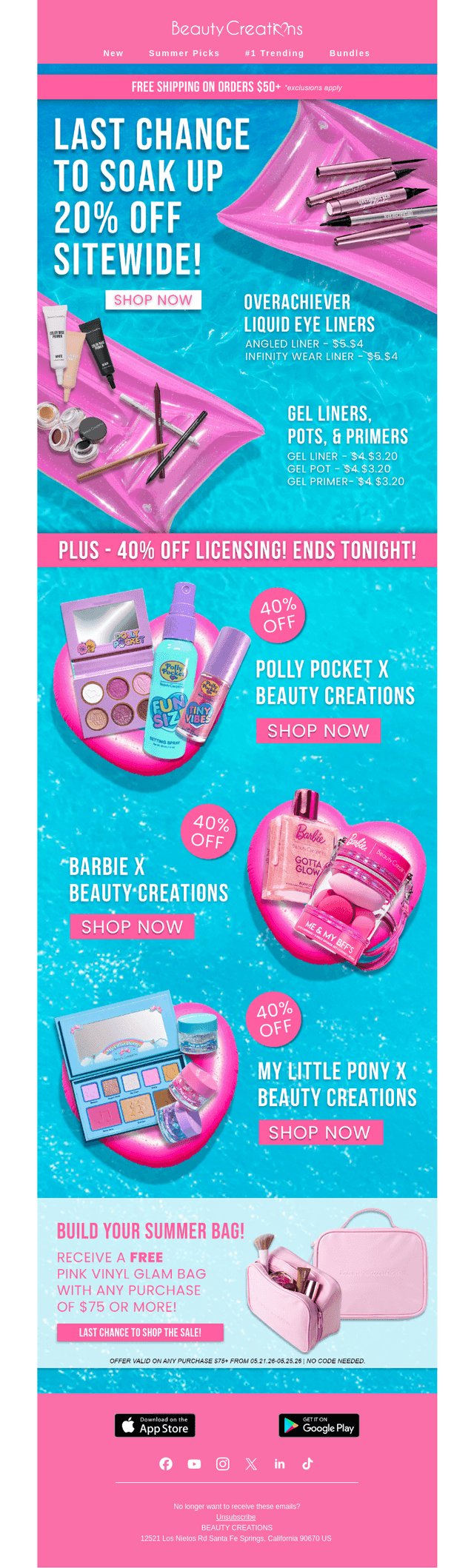 BEAUTY CREATIONS email from Mon, May 25, 2026