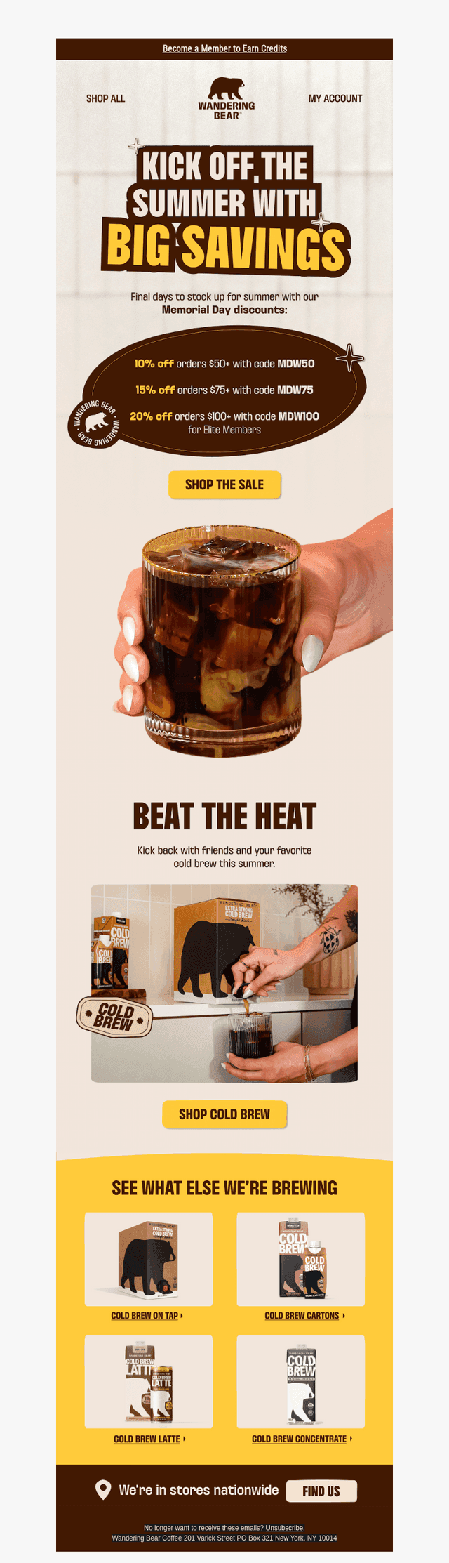 Wandering Bear Coffee email from Mon, May 25, 2026
