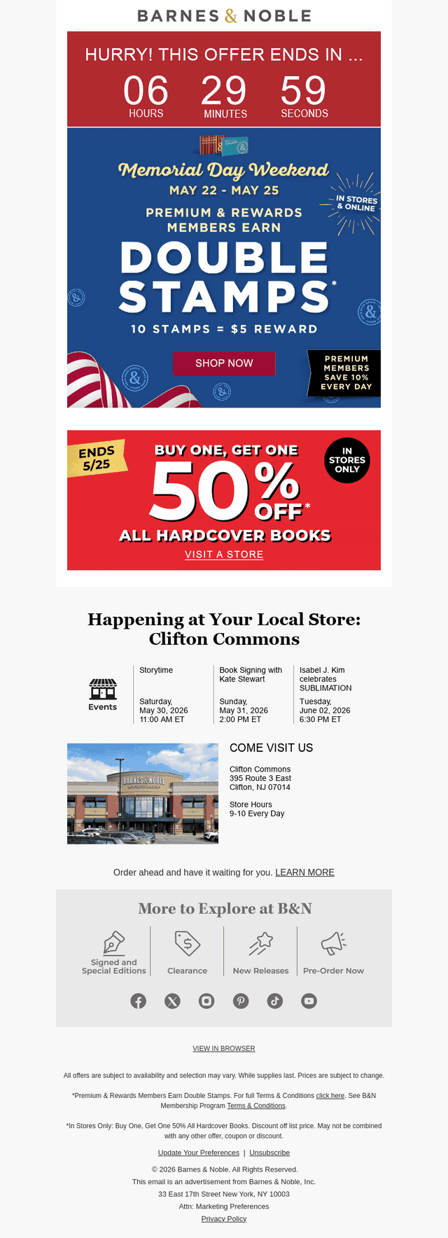 Barnes & Noble email from Mon, May 25, 2026