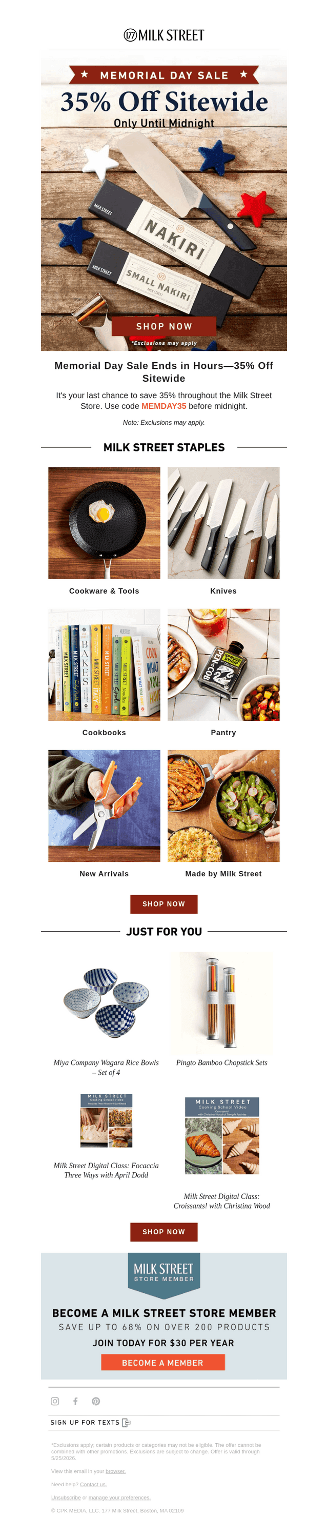 Milk Street email from Mon, May 25, 2026