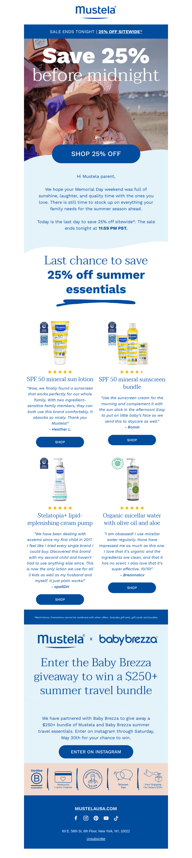 Mustela USA email from Tue, May 26, 2026