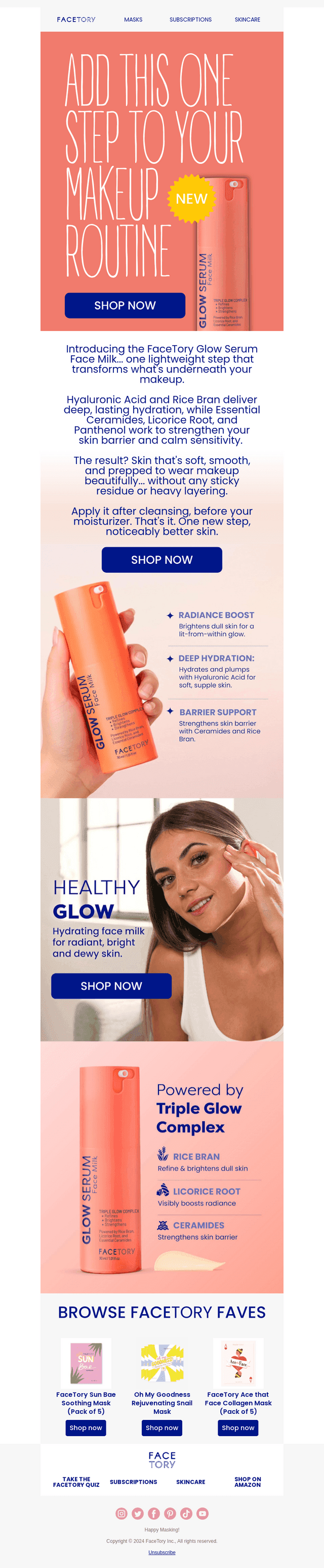 One step. Hydrated, glowing skin under every look. 💦