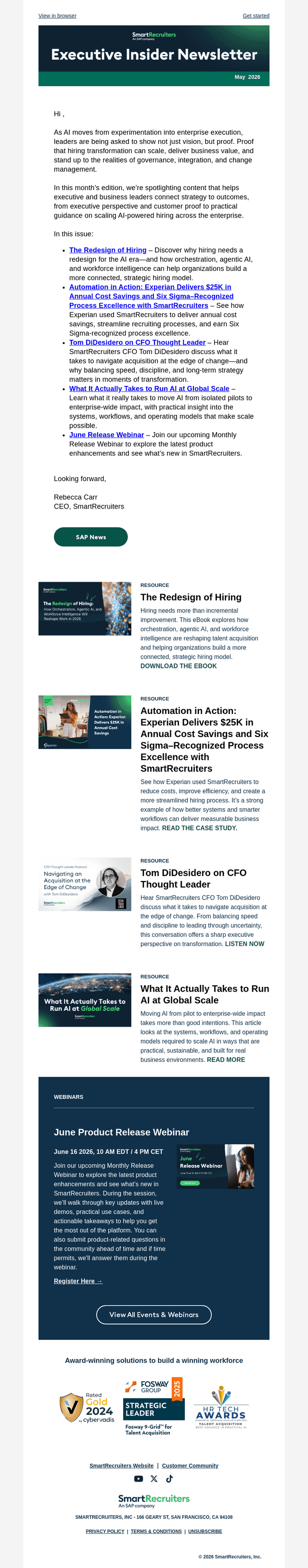 SmartRecruiters email from Tue, May 26, 2026