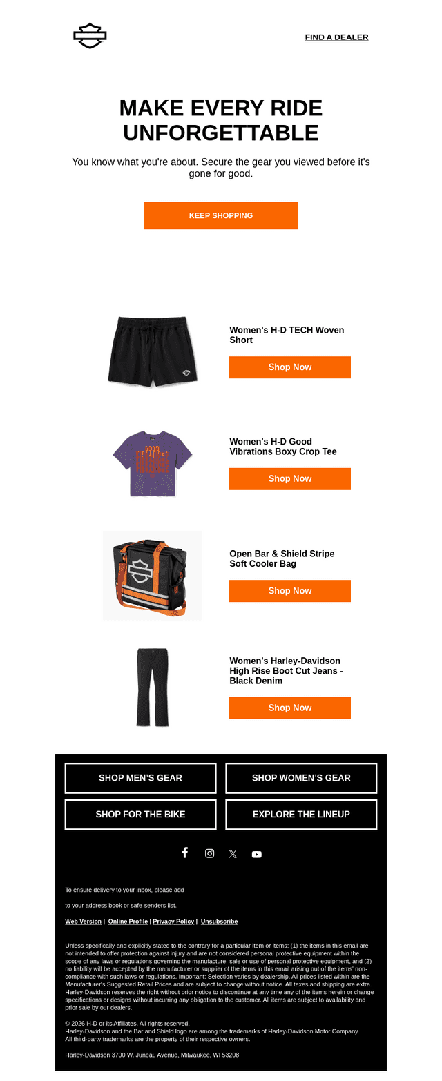 Left your H-D gear behind?