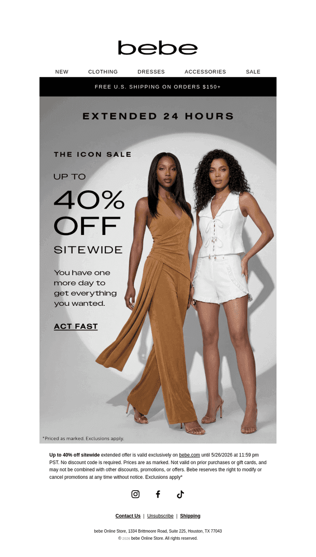 24 Hours Only: Up to 40% Off