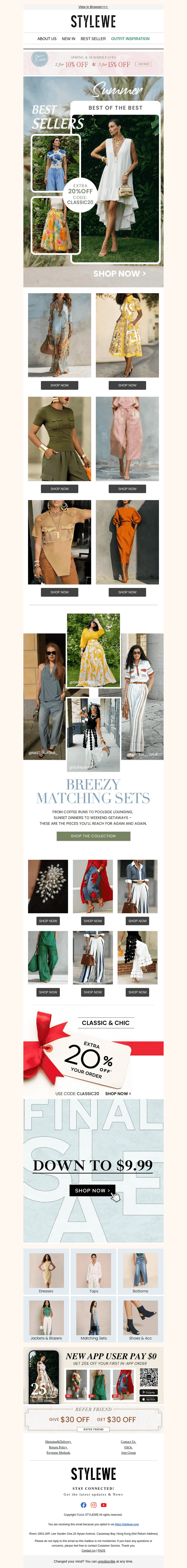 🎁 Trending Now: Summer Matching Sets – 20% Off