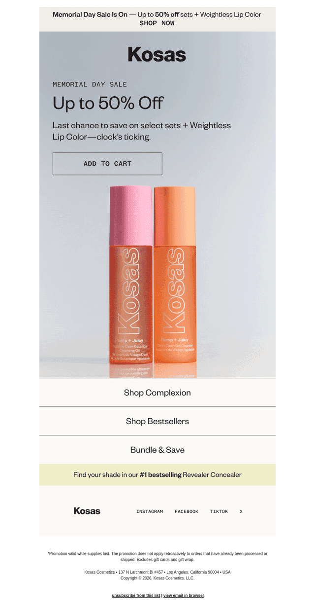 Last call for up to 50% off