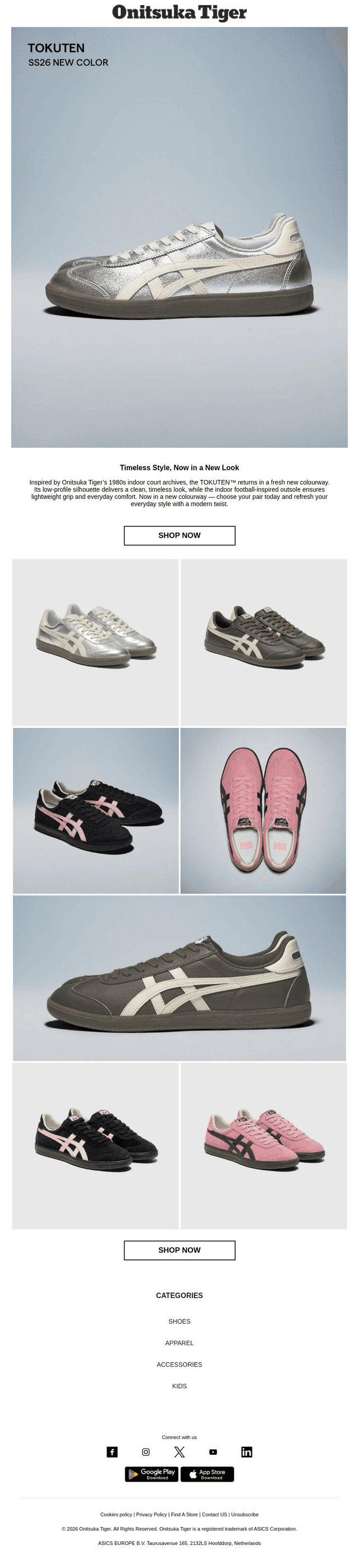 Onitsuka Tiger email from Tue, May 26, 2026