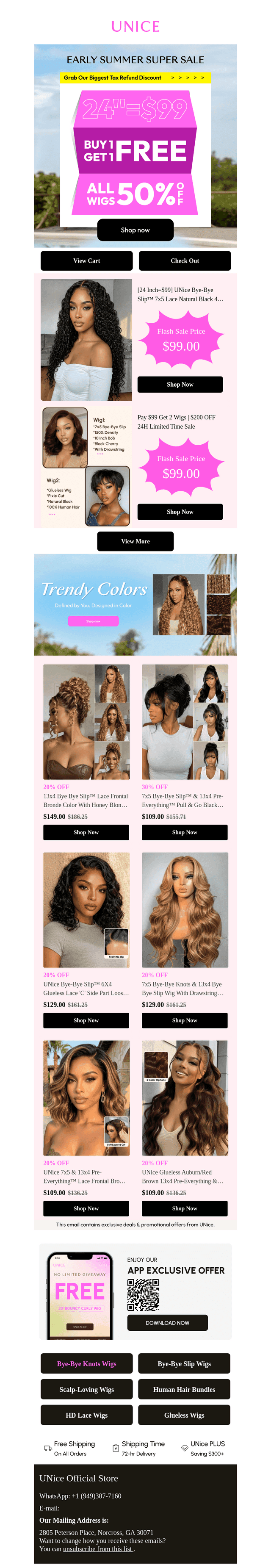 24'' Bye Bye Slip Wig Just $99