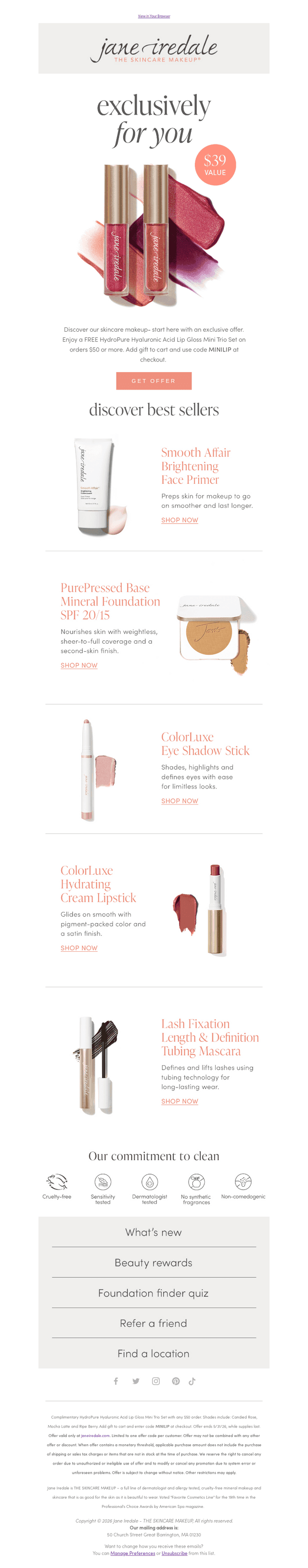 jane iredale email from Tue, May 26, 2026