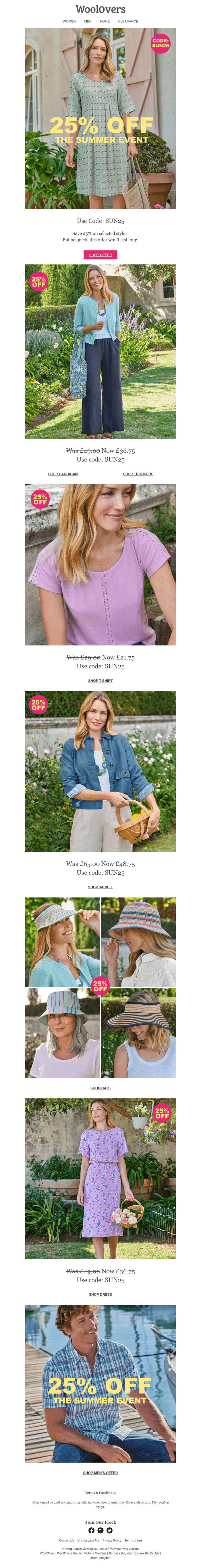 Save 25% On Selected Styles