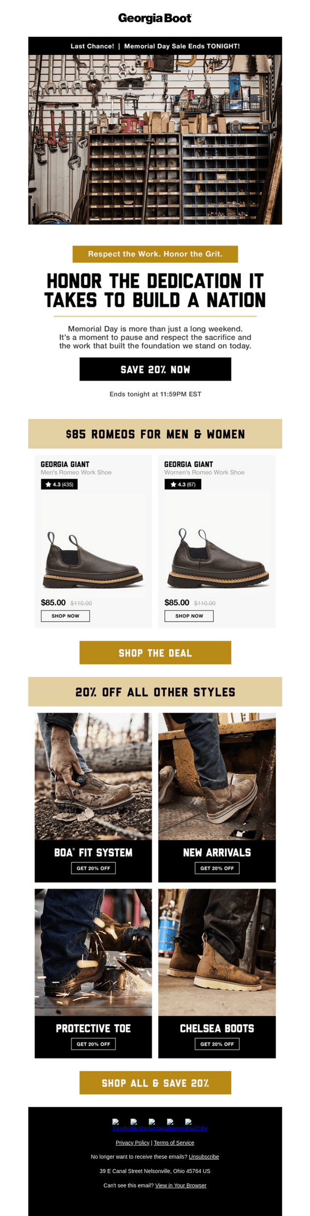 Georgia Boot email from Wed, May 27, 2026