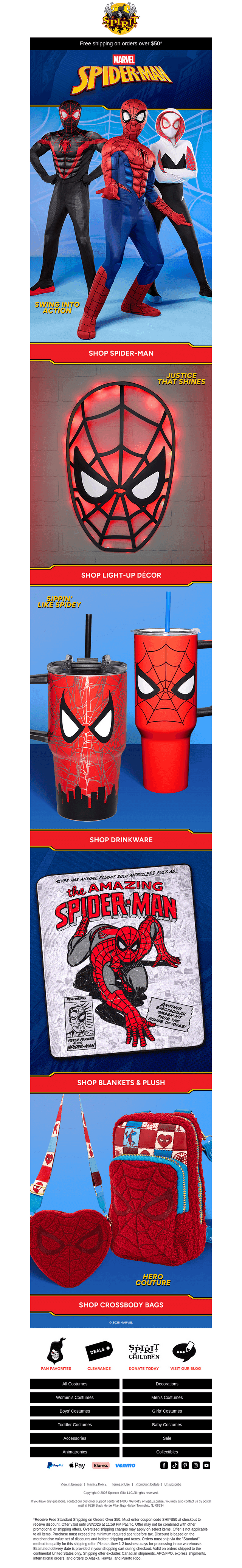 Marvel Spider-Man costumes + merch! 🕷️