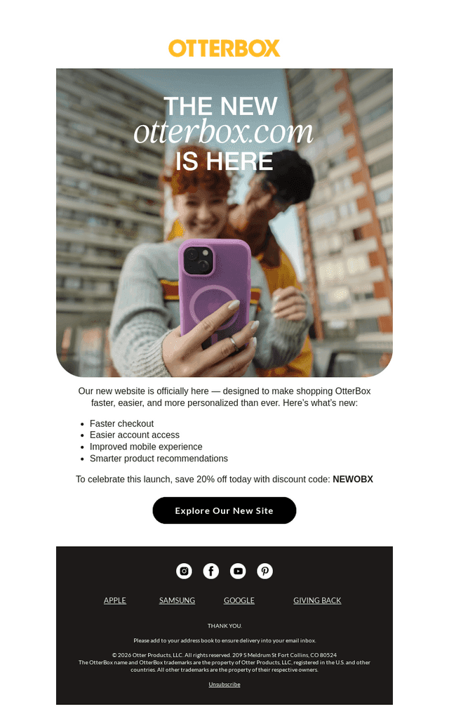 OtterBox email from Wed, May 27, 2026