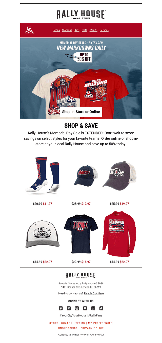 Rally House email from Wed, May 27, 2026